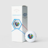 Funky and Playful Rainbow Elephant Print Golfball (Verpackung)
