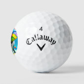 Funky and Playful Rainbow Elephant Print Golfball (Logo)