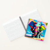 Funky and Playful Rainbow Elephant Print Notizblock (Innenseite)