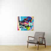 Funky and Playful Rainbow Elephant Print Wandteppich (Beispiel (Horizontal))