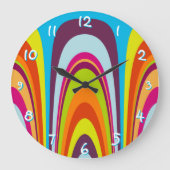 Funky Angesagte Retro Modernes Design Art Muster Große Wanduhr (Vorderseite)