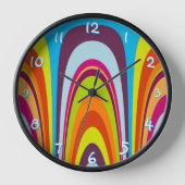 Funky Angesagte Retro Modernes Design Art Muster Wanduhr (Vorderseite)