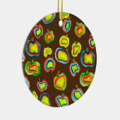 Funky Apfel Aquarellfrucht Design Keramik Ornament (Rechts)