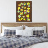Funky Apfel Aquarellfrucht Design Leinwanddruck (Insitu (Schlafzimmer))