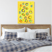 Funky Apfel Aquarellfrucht Design Leinwanddruck (Insitu (Schlafzimmer))