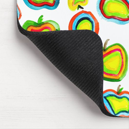 Funky Apfel Aquarellfrucht Design Mousepad (Ecke)