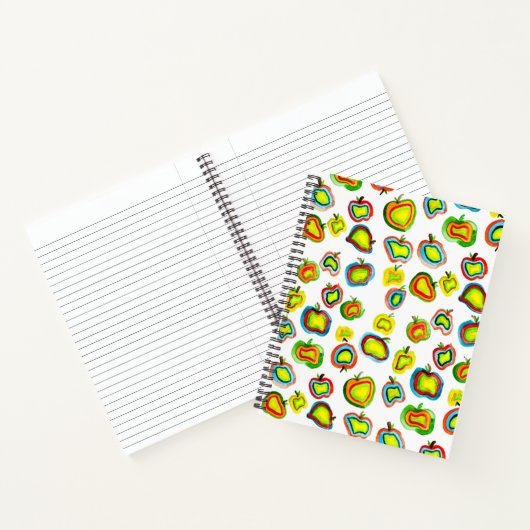 Funky Apfel Aquarellfrucht Design Notizblock (Innenseite)