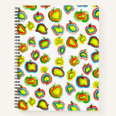 Funky Apfel Aquarellfrucht Design Notizblock (Vorderseite)