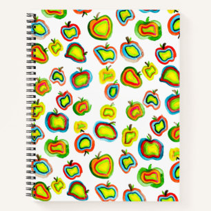 Funky Apfel Aquarellfrucht Design Notizblock