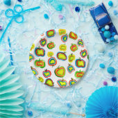 Funky Apfel Aquarellfrucht Design Pappteller (Party)