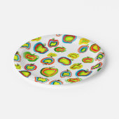 Funky Apfel Aquarellfrucht Design Pappteller (Schrägansicht)