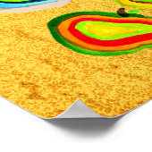 Funky Apfel Aquarellfrucht Design Poster (Ecke)