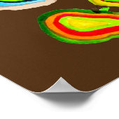 Funky Apfel Aquarellfrucht Design Poster (Ecke)