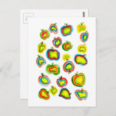 Funky Apfel Aquarellfrucht Design Postkarte (Vorne/Hinten)