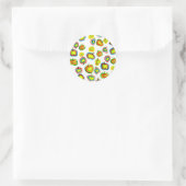 Funky Apfel Aquarellfrucht Design Runder Aufkleber (Tasche)