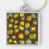 Funky Apfel Aquarellfrucht Design Schlüsselanhänger (Vorne)