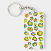 Funky Apfel Aquarellfrucht Design Schlüsselanhänger (Vorderseite)