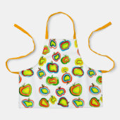 Funky Apfel Aquarellfrucht Design Schürze (Vorderseite)