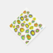Funky Apfel Aquarellfrucht Design Serviette (Ecke)