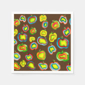 Funky Apfel Aquarellfrucht Design Serviette (Vorderseite)