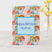 Funky Apfelfarbenmalerei Geburtstagskarte Karte (Gelbe Blume)