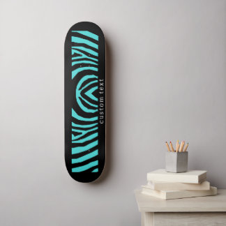 FUNKY AQUA & BLACK TIERDRUCKSTREIFPATTER SKATEBOARD