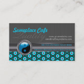 Funky Aqua Silver Design Style Café Business Cards Visitenkarte (Rückseite)