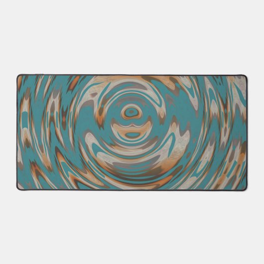 Funky Aquamarin Blue Green Rust Orange Spiral Must Schreibtischunterlage (Vorderseite)