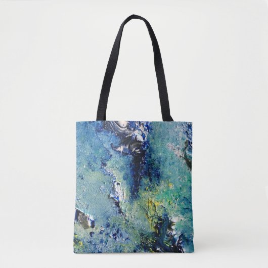 Funky Aquamarine Abstrakt Art Bag Tasche (Vorderseite)