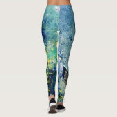 Funky Aquamarine Abstrakte Art Leggings (Rückseite)