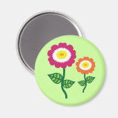 Funky Art Blume Magnet (Vorderseite/Rückseite)