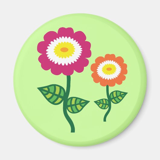 Funky Art Blume Magnet (Vorne)