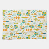 Funky Atoma Era Shapes Sternexplosion Midjahrhunde Geschirrtuch (Horizontal)