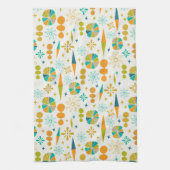 Funky Atoma Era Shapes Sternexplosion Midjahrhunde Geschirrtuch (Vertikal)