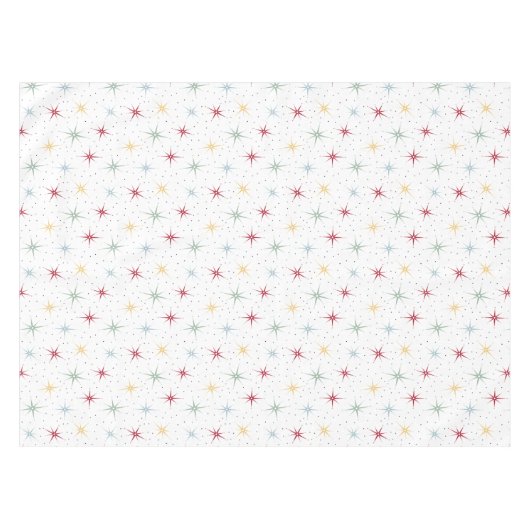 Funky Atomage Sternexplosion Mid Mod Pattern Tischdecke (Vorderseite (Horizontal))