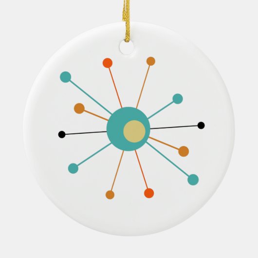 Funky Atomage Sternexplosion Mitte Jahrhundert Mod Keramik Ornament (Hinten)