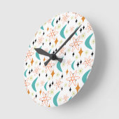 Funky Atomic Boomerang Diamond Midjahrhundert Roun Runde Wanduhr (Winkel)