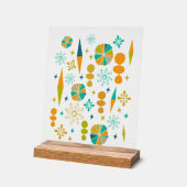 Funky Atomic Era Shapes Sternexplosion Mitte Jahrh Acrylschild (Winkel)