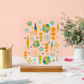 Funky Atomic Era Shapes Sternexplosion Mitte Jahrh Acrylschild (Hochzeit)