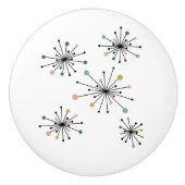 Funky Atomic Sternexplosion Mitte des Jahrhunderts Keramikknauf (Vorderseite)