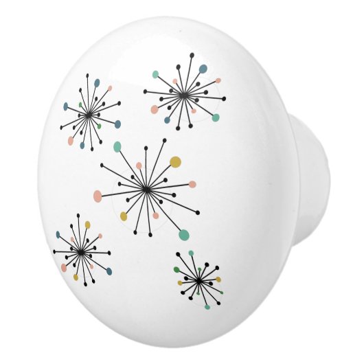 Funky Atomic Sternexplosion Mitte des Jahrhunderts Keramikknauf (Rechts)