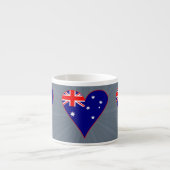 Funky Australia Heart Flag Red Border Grey Backgro Espressotasse (Vorderseite)