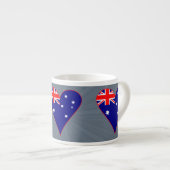 Funky Australia Heart Flag Red Border Grey Backgro Espressotasse (Vorderseite Rechts)