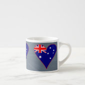 Funky Australia Heart Flag Red Border Grey Backgro Espressotasse (Rechts)