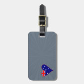 Funky Australia Heart Flag Red Border Grey Backgro Gepäckanhänger (Vorderseite vertikal)