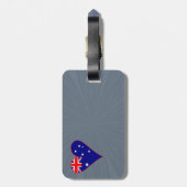 Funky Australia Heart Flag Red Border Grey Backgro Gepäckanhänger (Rückseite vertikal)