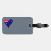 Funky Australia Heart Flag Red Border Grey Backgro Gepäckanhänger (Rückseite horizontal)