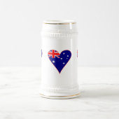 Funky Australia Herz Flag Red Border Bierglas (Mittel)