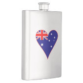 Funky Australia Herz Flag Red Border Flachmann (Rechts)
