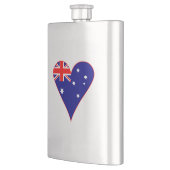 Funky Australia Herz Flag Red Border Flachmann (Links)
